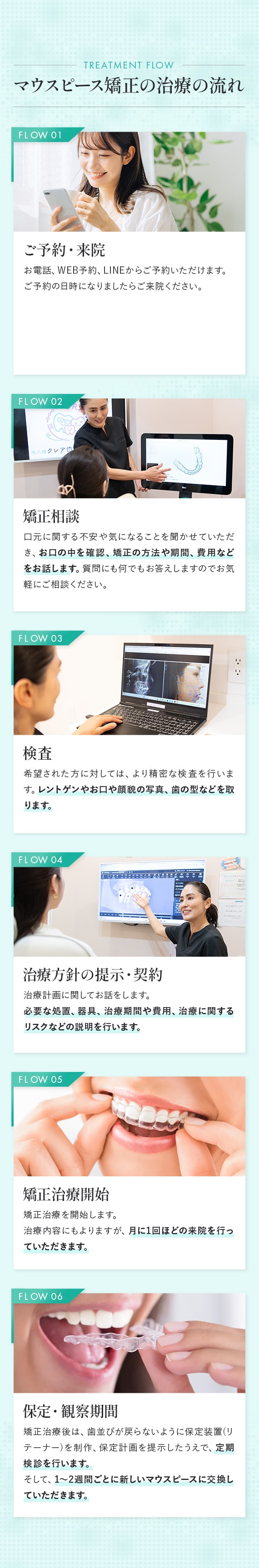 マウスピース矯正の治療の流れ